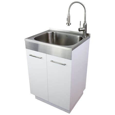 laundry sink stainless steel with cabinet|stainless utility sink with cabinet.